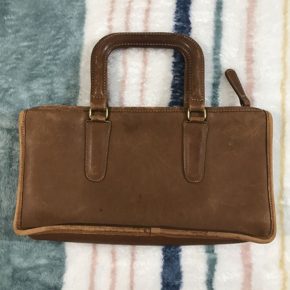 VIntage Coach Leather Purse Handbag Glove Brown Bag Clutch Patina Creed Rare